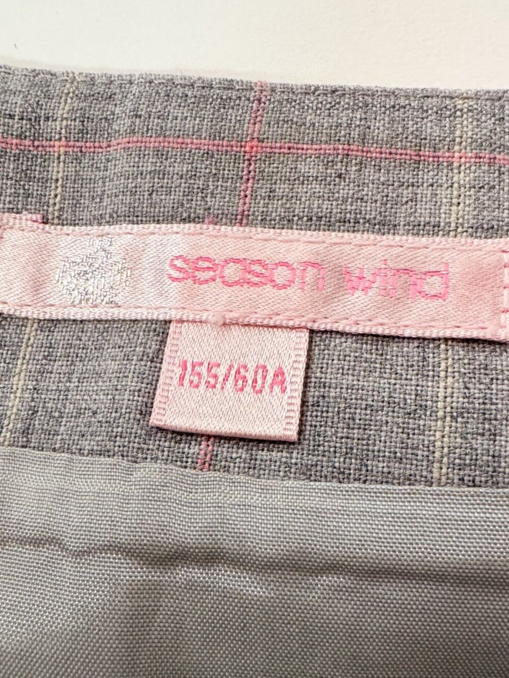 Gray Pink Plaid Pleated Wool Blend Midi Skirt XS Academia Preppy Gossip Girl - Picture 11 of 13